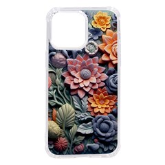 3d Flower Bloom Embossed Pattern Iphone 14 Pro Max Tpu Uv Print Case by Vaneshop