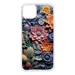 3d Flower Bloom Embossed Pattern Iphone 14 Plus Tpu Uv Print Case