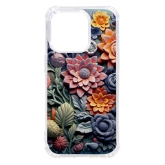 3d Flower Bloom Embossed Pattern Iphone 14 Pro Tpu Uv Print Case by Vaneshop