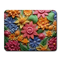 Flower Bloom Embossed Pattern Small Mousepad by Vaneshop