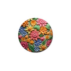 Flower Bloom Embossed Pattern Golf Ball Marker by Vaneshop