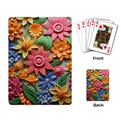 Flower Bloom Embossed Pattern Playing Cards Single Design (rectangle) by Vaneshop