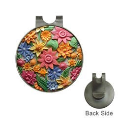 Flower Bloom Embossed Pattern Hat Clips With Golf Markers by Vaneshop