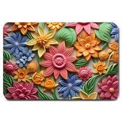 Flower Bloom Embossed Pattern Large Doormat by Vaneshop