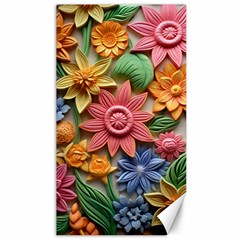 Flower Bloom Embossed Pattern Canvas 40  X 72 