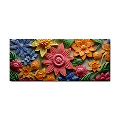 Flower Bloom Embossed Pattern Hand Towel by Vaneshop