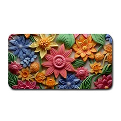 Flower Bloom Embossed Pattern Medium Bar Mat by Vaneshop