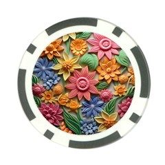 Flower Bloom Embossed Pattern Poker Chip Card Guard by Vaneshop