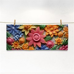 Flower Bloom Embossed Pattern Hand Towel by Vaneshop