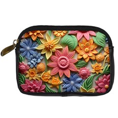 Flower Bloom Embossed Pattern Digital Camera Leather Case by Vaneshop