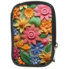 Flower Bloom Embossed Pattern Compact Camera Leather Case by Vaneshop