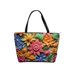 Flower Bloom Embossed Pattern Classic Shoulder Handbag by Vaneshop