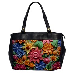 Flower Bloom Embossed Pattern Oversize Office Handbag by Vaneshop