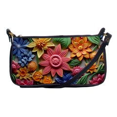 Flower Bloom Embossed Pattern Shoulder Clutch Bag by Vaneshop