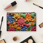 Flower Bloom Embossed Pattern Cosmetic Bag (Medium) Back