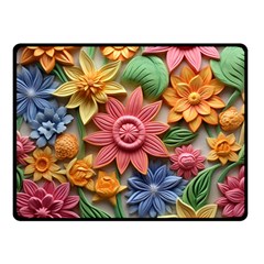 Flower Bloom Embossed Pattern Fleece Blanket (small) by Vaneshop