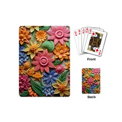 Flower Bloom Embossed Pattern Playing Cards Single Design (mini)