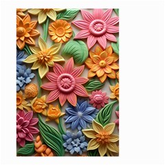 Flower Bloom Embossed Pattern Small Garden Flag (two Sides) by Vaneshop