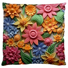 Flower Bloom Embossed Pattern Large Cushion Case (one Side) by Vaneshop