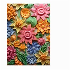 Flower Bloom Embossed Pattern Large Garden Flag (two Sides) by Vaneshop