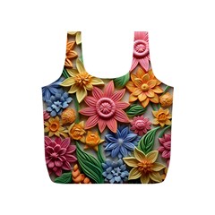 Flower Bloom Embossed Pattern Full Print Recycle Bag (s) by Vaneshop