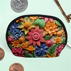 Flower Bloom Embossed Pattern Accessory Pouch (medium) by Vaneshop