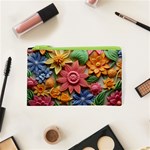 Flower Bloom Embossed Pattern Cosmetic Bag (XS) Front