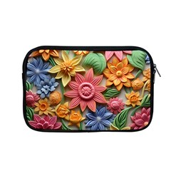 Flower Bloom Embossed Pattern Apple Macbook Pro 13  Zipper Case by Vaneshop