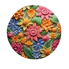 Flower Bloom Embossed Pattern Mini Round Pill Box by Vaneshop