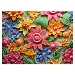 Flower Bloom Embossed Pattern Premium Plush Fleece Blanket (extra Small) by Vaneshop