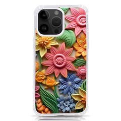 Flower Bloom Embossed Pattern Iphone 14 Pro Max Tpu Uv Print Case