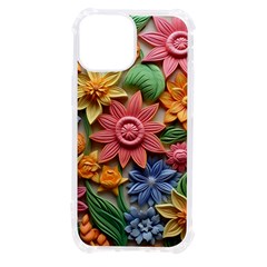 Flower Bloom Embossed Pattern Iphone 13 Mini Tpu Uv Print Case by Vaneshop