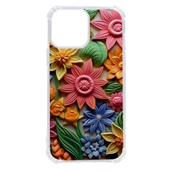 Flower Bloom Embossed Pattern Iphone 13 Pro Max Tpu Uv Print Case