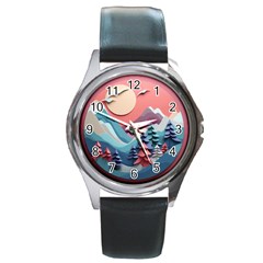 Paper Art Pastel Round Metal Watch by Vaneshop