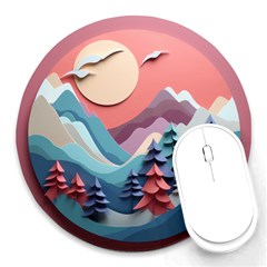 Paper Art Pastel Round Mousepad by Vaneshop