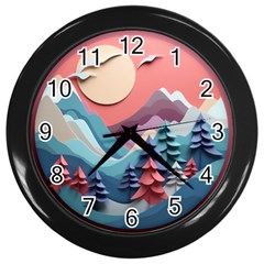 Paper Art Pastel Wall Clock (black)