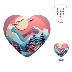 Paper Art Pastel Playing Cards Single Design (heart) by Vaneshop