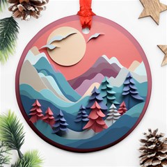 Paper Art Pastel Round Ornament (two Sides) by Vaneshop