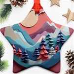 Paper Art Pastel Star Ornament (Two Sides) Front