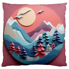 Paper Art Pastel Large Cushion Case (two Sides) by Vaneshop