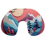 Paper Art Pastel Travel Neck Pillow Front