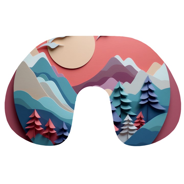 Paper Art Pastel Travel Neck Pillow