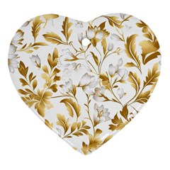 Flowers Gold Floral Ornament (heart) by Vaneshop