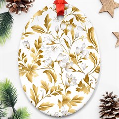 Flowers Gold Floral Ornament (oval)