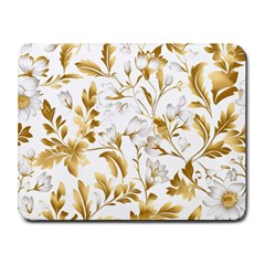 Flowers Gold Floral Small Mousepad by Vaneshop