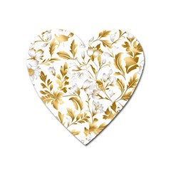 Flowers Gold Floral Heart Magnet by Vaneshop