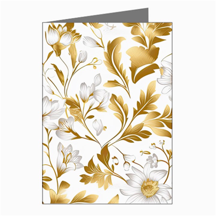 Flowers Gold Floral Greeting Cards (Pkg of 8)