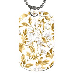 Flowers Gold Floral Dog Tag (one Side) by Vaneshop