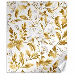 Flowers Gold Floral Canvas 8  X 10  by Vaneshop