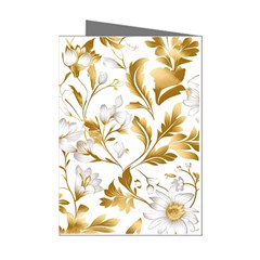 Flowers Gold Floral Mini Greeting Cards (pkg Of 8) by Vaneshop